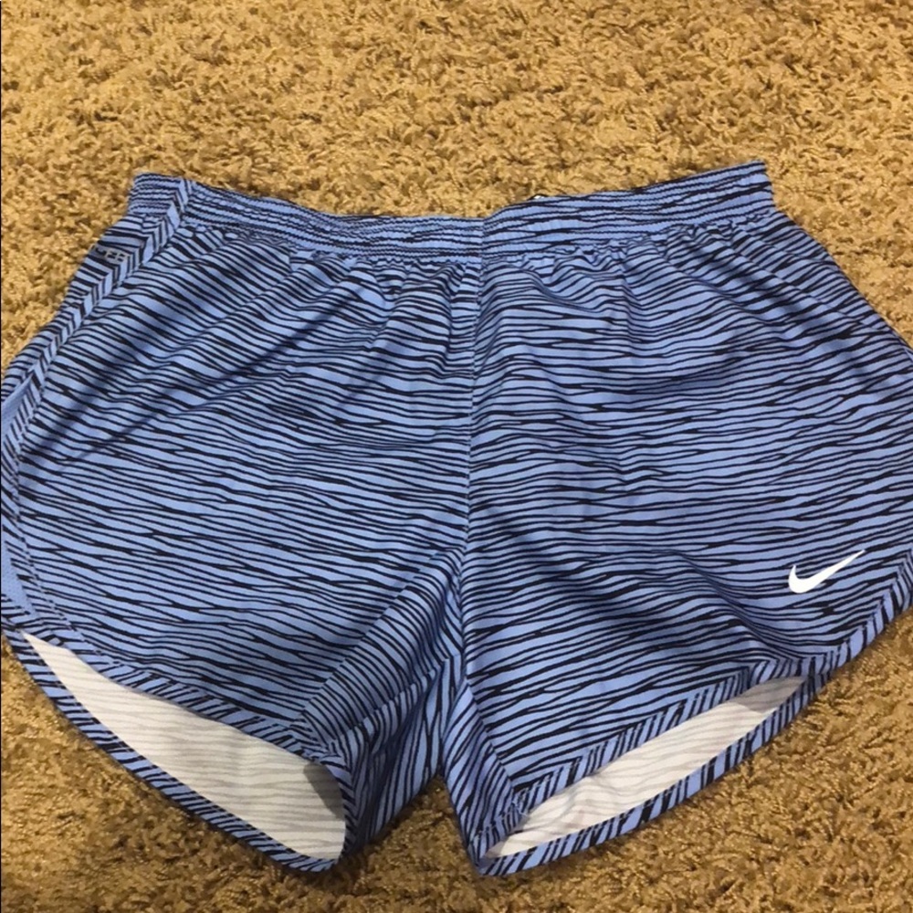 Blue and black nike shorts